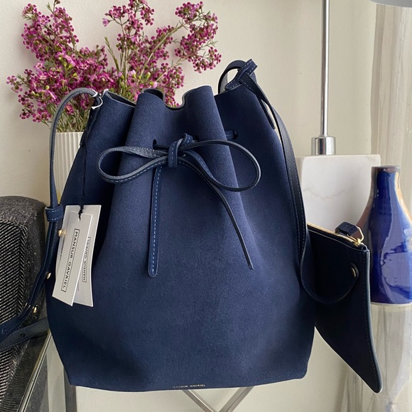 Mansur Gavriel Handbags - 2hr Sale♦️Mansur Gavriel Blue Seude Bucket Bag